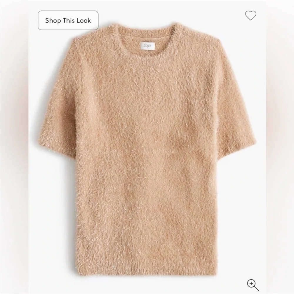 J Crew Factory Short Sleeve Tinsel Sweater in Camel Tinsel‎